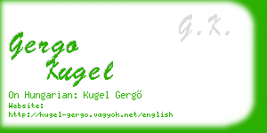 gergo kugel business card